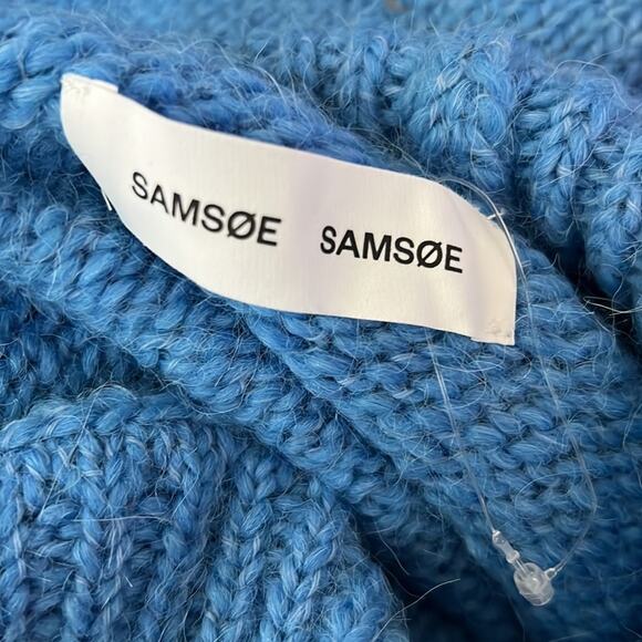 Samsoe Samsoe Molli Wool & Alpaca Blend Turtleneck Sweater in Lichen Blue NWOT - Picture 6 of 13